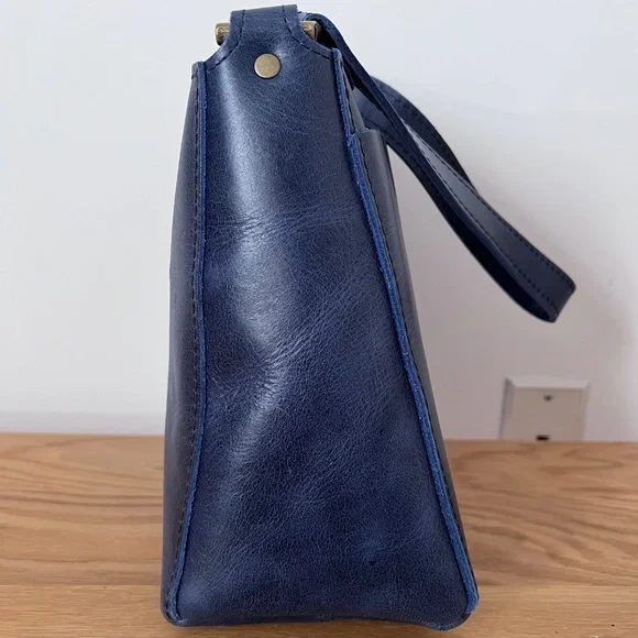 Portland Leather Modified Triangle Bag Cowboy Blue and Bifold Wallet - Picture 6 of 15